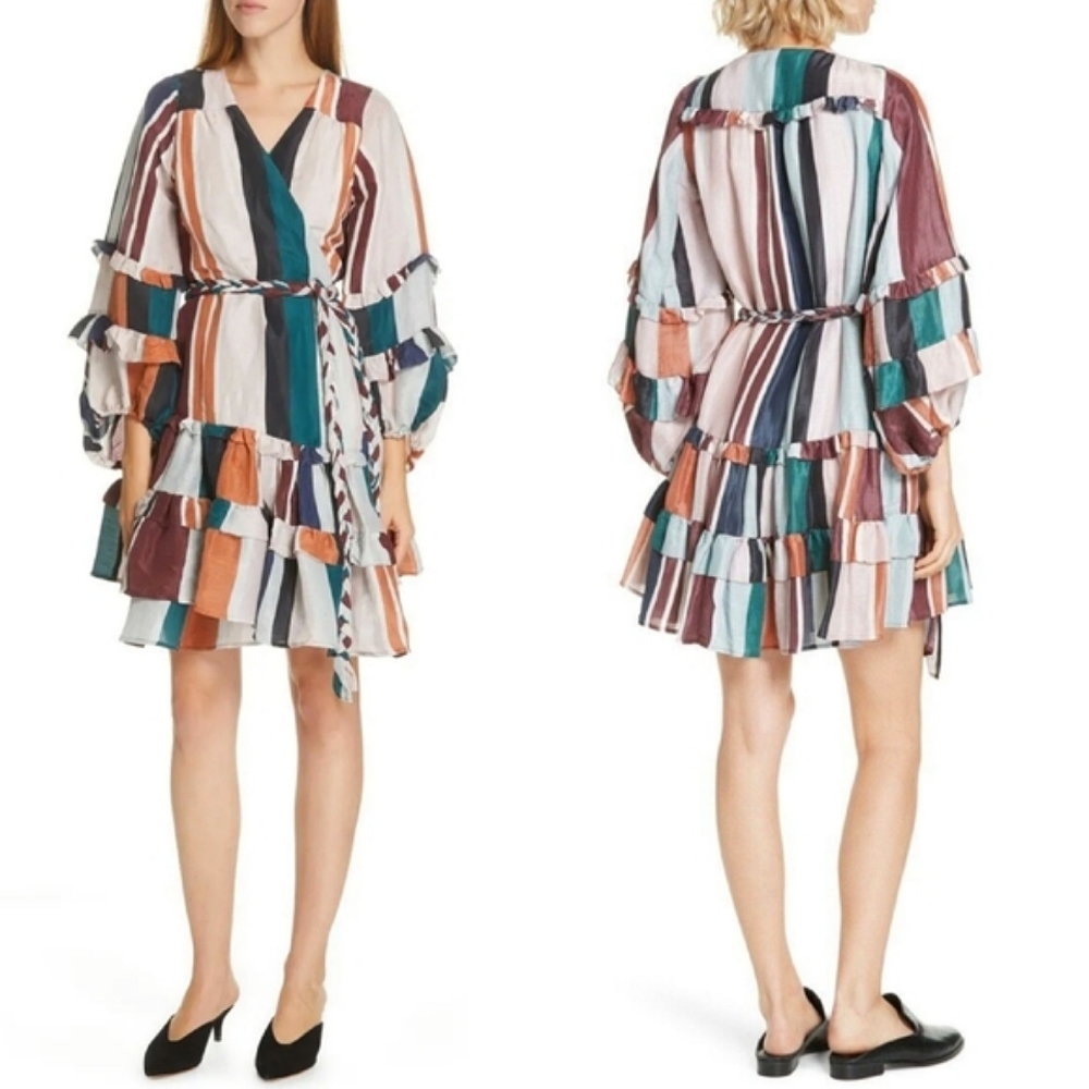 Apiece Apart Zarza Ruffle Wrap Mini Dress 4